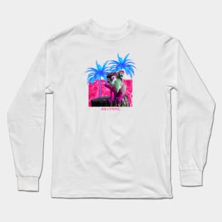Spider Monkey Vaporwave Aesthetic Long Sleeve T-Shirt